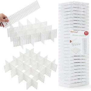 Plastic Adjustable Drawer Dividers, 30 pieces